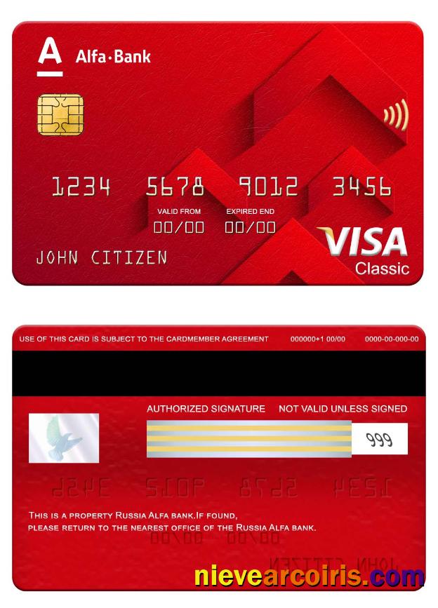 Russia Alfa bank visa classic card